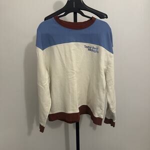Taylor Swift Midnights Color Block Blue Brown 2022 Sweatshirt Pullover XL